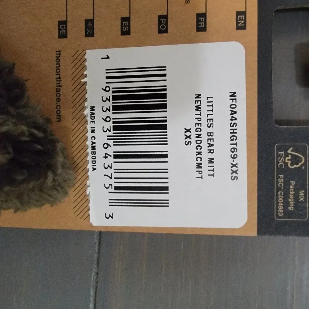 The North Face Littles Bear High-Pile Fleece Mitt Size XXS